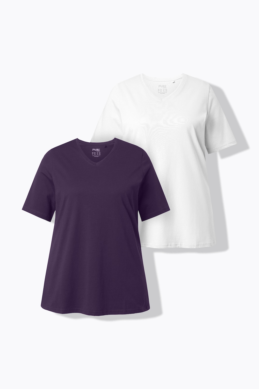 Große Größen T-Shirts, Damen, lila, Größe: 50/52, Baumwolle, Ulla Popken von PURE