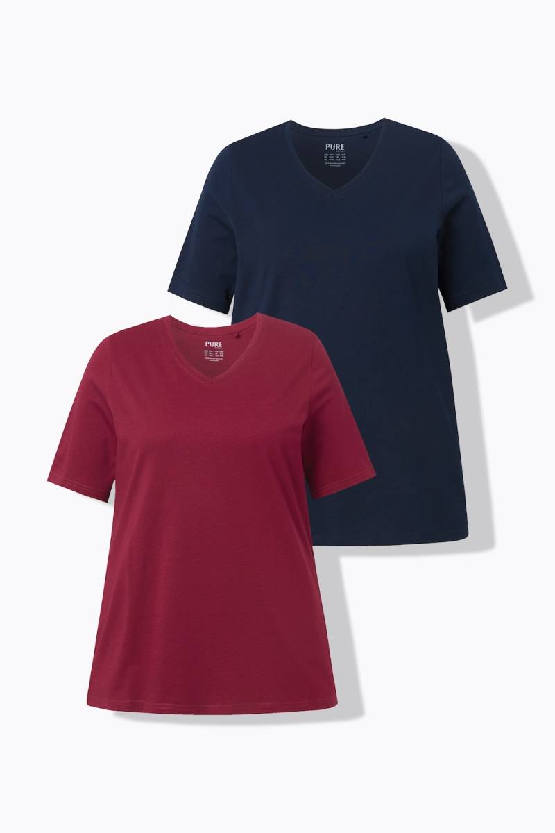 Große Größen T-Shirts, Damen, rot, Größe: 42/44, Baumwolle, Ulla Popken von PURE