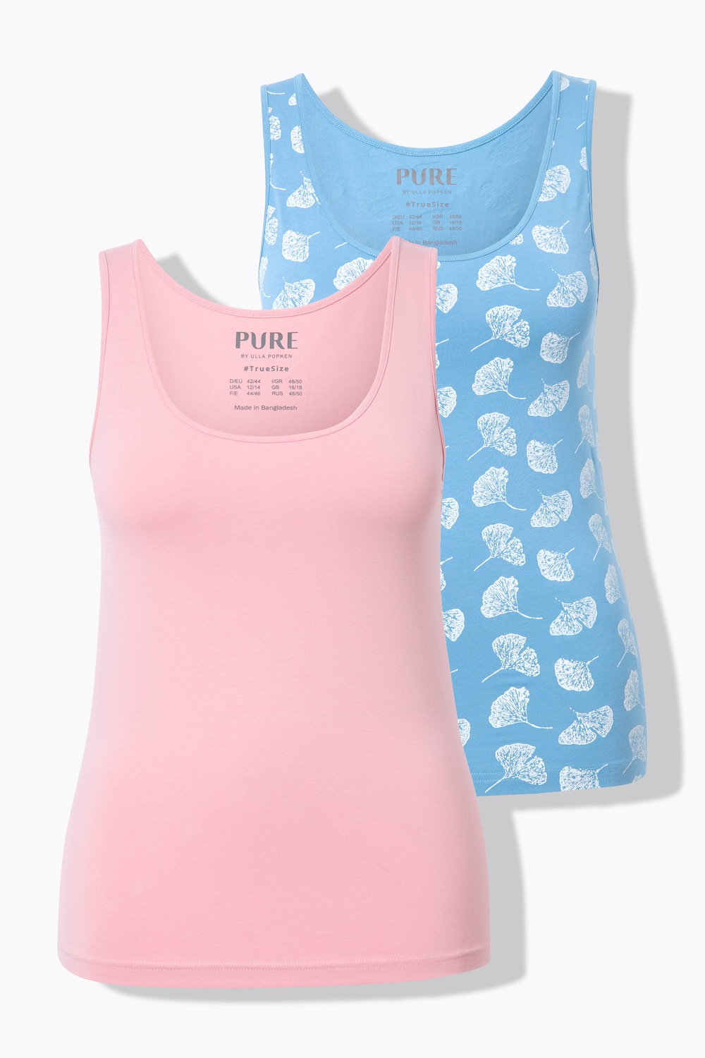 Große Größen Tanktops, Damen, blau, Größe: 46/48, Baumwolle, Ulla Popken von PURE