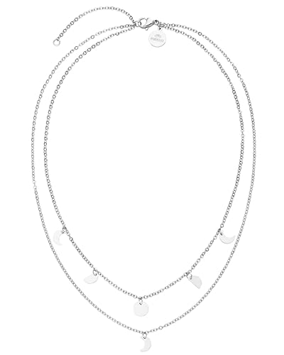 Purelei® Luna Kette Damen (Silber) – Halskette Damen aus langlebigem Edelstahl – Wasserfeste Kette mit Anhänger – 40-45 cm Länge verstellbar – Halskette für deinen individuellen Look von Purelei