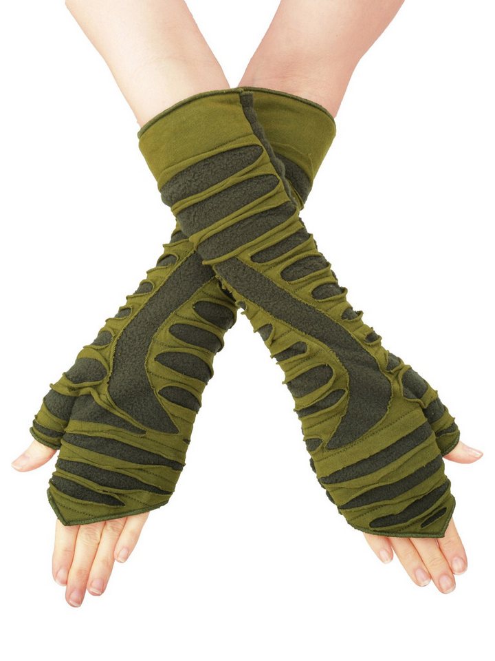 PUREWONDER Armstulpen Handstulpen für warme Gelenke, Pulswärmer hw23 Grün (1 Paar) mit Daumenloch von PUREWONDER