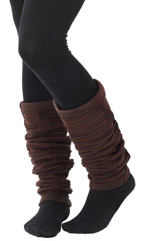 PUREWONDER Beinstulpen Stulpen aus Fleece und Jersey, Damen Beinstulpen LW2 Braun (1 Paar) Einheitsgröße von PUREWONDER