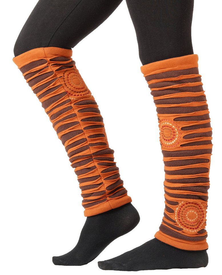 PUREWONDER Beinstulpen Stulpen Beinstulpen Patchwork für Damen, Beinwärmer lw59 Braun (1 Paar) Einheitsgröße von PUREWONDER