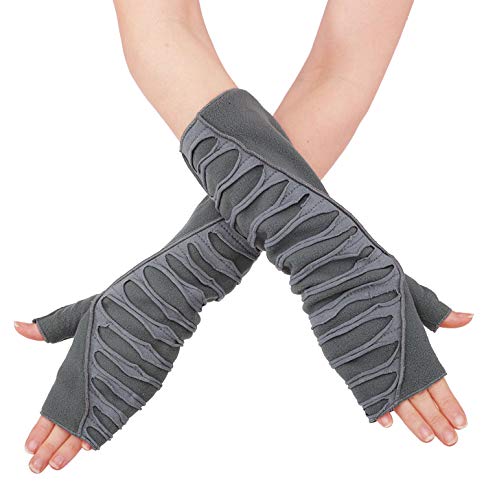 PUREWONDER Damen Armstulpen Fleece Handstulpen Design Nr. 2 Farbe Grau von PUREWONDER