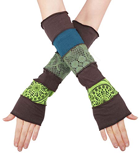 PUREWONDER Damen Armstulpen Handstulpen Design Nr. 11 Farbe Braun von PUREWONDER