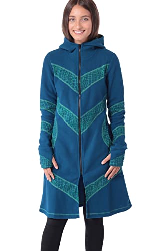 PUREWONDER Damen Fleecejacke mit Kapuze Übergangsjacke jk65 Blau L von PUREWONDER