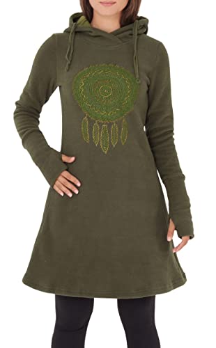 PUREWONDER Damen Kleid Fleecekleid mit Traumfänger und Kapuze dr31 Grün2 S PUREWONDER Damen Kleid Fleecekleid mit Traumfänger und Kapuze dr31 Grün2 S von PUREWONDER