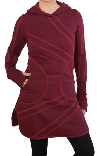 PUREWONDER Damen Kleid mit Kapuze Sweat Hoodie dr39 Rot XXL von PUREWONDER