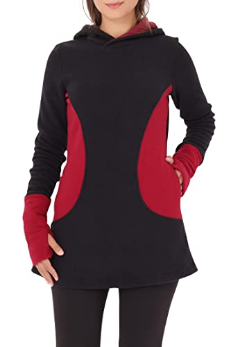 PUREWONDER Damen Pullover Kapuzenpullover-Kleid aus Fleece dr12 Rot M von PUREWONDER