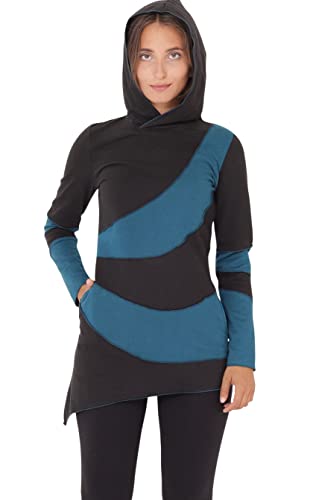 PUREWONDER Damen Pullover Longshirt Langärmlige Shirt-Tunika dr23 Blau S von PUREWONDER