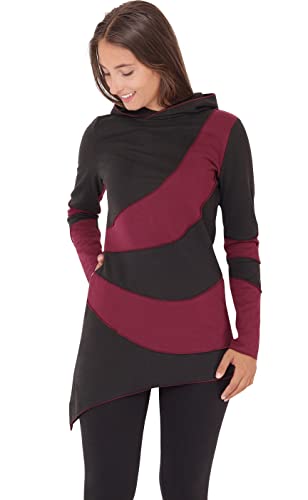 PUREWONDER Damen Pullover Longshirt Langärmlige Shirt-Tunika dr23 Rot M von PUREWONDER