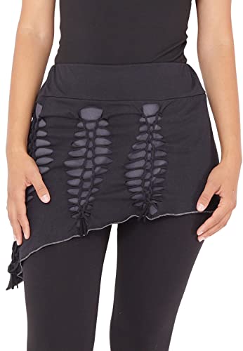 PUREWONDER Damen Rock Zipfelrock Sommerrock mit Cut-Out sk273 Schwarz Einheitsgröße von PUREWONDER