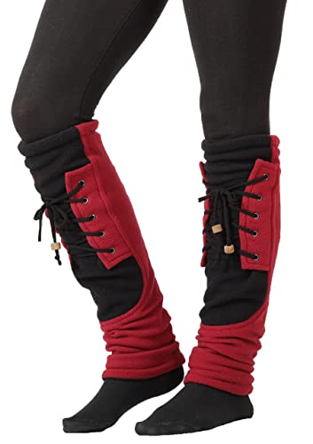 PUREWONDER Damen Stulpen Beinstulpen Fleece Beinwärmer Modell Nr. 29 Rot von PUREWONDER