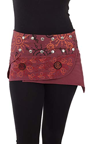 PUREWONDER Damen Wickelrock Kurzer Minirock und Cacheur sk21 Rot von PUREWONDER