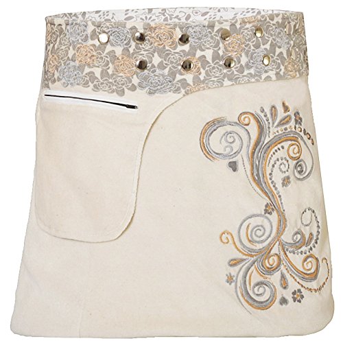 PUREWONDER Damen Wickelrock Samt-Rock Winterrock sk236 Weiß Einheitsgröße Verstellbar von PUREWONDER