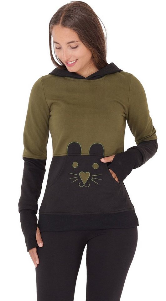 PUREWONDER Kapuzenpullover Hoodie mit Katze dr34 fürs ganze Jahr von PUREWONDER