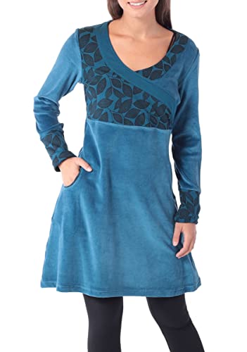 PUREWONDER Kleid Alternatives Samtkleid dr36 Blau L von PUREWONDER