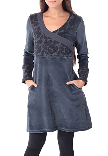 PUREWONDER Kleid Alternatives Samtkleid dr36 Grau XL von PUREWONDER