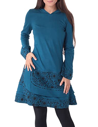 PUREWONDER Kleid aus Baumwolle mit Zipfelkapuze Elfenkleid dr186 Blau S von PUREWONDER