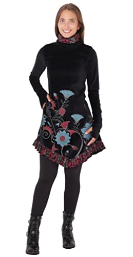 PUREWONDER Kleid aus Samt mit Kragen dr20 Schwarz2 S von PUREWONDER