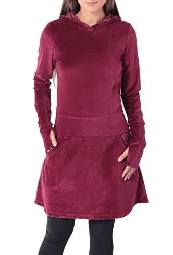 PUREWONDER Kleid aus Samt mit Zipfelkapuze Elfenkleid dr137 Rot XXL von PUREWONDER