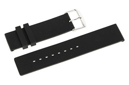 PUREgrey Unisex-Kautschukarmband 24 mm schwarz 2413 Design Dorn von PUREgrey