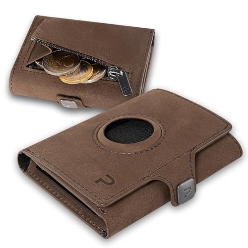 PURISTO® Bargeld-Tasche AirTag Erweiterung mit Münzfach für bestehendes KLIK Slim Wallet, Zusatz Austausch-Cover für Kartenhalter oder als Add-On mit RFID-Schutz von PURISTO