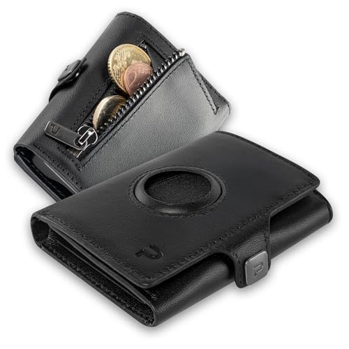 PURISTO® Bargeld-Tasche AirTag Erweiterung mit Münzfach für bestehendes KLIK Slim Wallet, Zusatz Austausch-Cover für Kartenhalter oder als Add-On mit RFID-Schutz von PURISTO