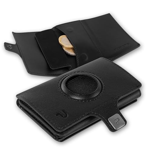 PURISTO® Bargeld-Tasche AirTag Erweiterung mit Münzfach für bestehendes KLIK Slim Wallet, Zusatz Austausch-Cover für Kartenhalter oder als Add-On mit RFID-Schutz von PURISTO