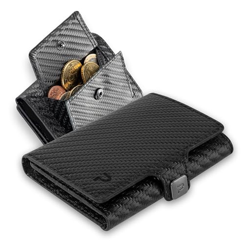 PURISTO® Bargeld-Tasche Erweiterung mit Münzfach für bestehendes KLIK Slim Wallet, Zusatz Austausch-Cover für Kartenhalter oder als Add-On mit RFID-Schutz von PURISTO