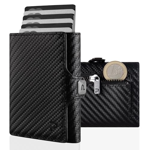 PURISTO KLIK Minimal Parent (Carbon, Mini Münzfach - 14 Karten) von PURISTO