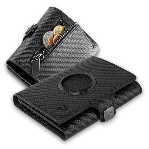 PURISTO® Bargeld-Tasche AirTag Erweiterung mit Münzfach für bestehendes KLIK Slim Wallet, Zusatz Austausch-Cover für Kartenhalter oder als Add-On mit RFID-Schutz von PURISTO