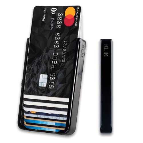 PURISTO KLIK® Kartenetui aus Aluminium, kompakt und robust, Kreditkartenetui für Herren und Damen, Card Holder, Add-On kompatibel mit Bargeldfach - 10 bis12 Karten von PURISTO