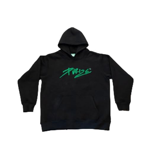PURIZE® Premium Hoodie 2.0 - Schwarz mit gesticktem Logo - Baumwoll-Mix - Oversized-Fit - Lifestyle Streetwear - Größe XXL von PURIZE