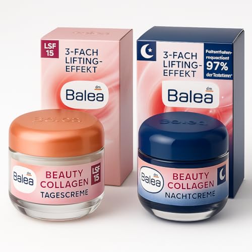 Balea Gesichtscreme Beauty Collagen LSF15 (50 ml) + Nachtcreme Beauty Collagen (50 ml) + PurLife Sticker von PURLIFE BY DANA & LINDA