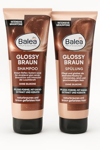 Balea PROFESSIONAL Shampoo Glossy Braun (250 ml) + Conditioner Glossy Braun (200 ml) + PurLife Sticker von PURLIFE BY DANA & LINDA
