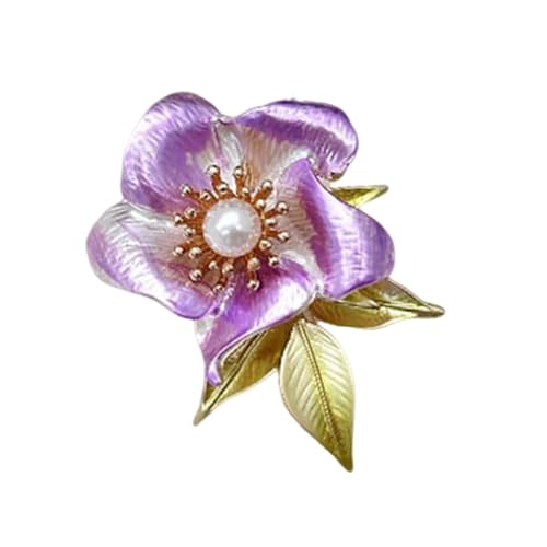 Kamelien Blume Brosche Anspruchsvolle Kunstperlen Floral Anstecknadel Zubehör Anspruchsvolle Brustnadel Dekoration Kamelien Blume Brosche, Einheitsgröße, Wie beschrieben von PURPLELILY