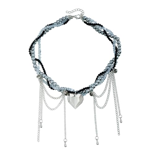 PURPLELILY Elegant Teardrop Tassels Heart Pendant Necklace for Women Alloy Materials Comfortable Designs Ideal Gifts for Girlfriend von PURPLELILY