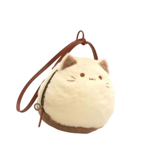 PURPLELILY Stilvolle Katzen-Plüsch-Schultertasche mit weichem Plüsch-Finish, Einkaufstasche mit Tragegriff oben, für einen Hauch von modischem Blickfang, B, One Size von PURPLELILY