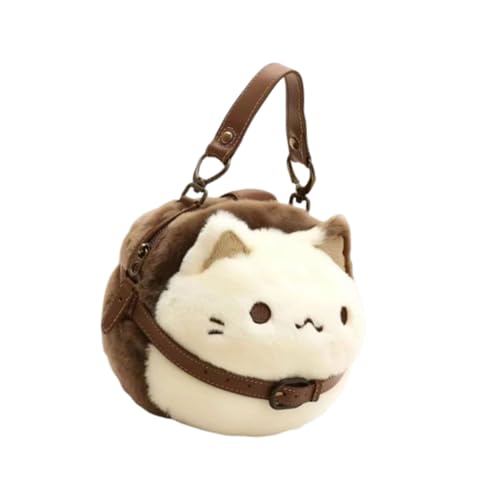 PURPLELILY Stilvolle Katzen-Plüsch-Schultertasche mit weichem Plüsch-Finish, Einkaufstasche mit Tragegriff oben, für einen Hauch von modischem Blickfang, a, One Size von PURPLELILY