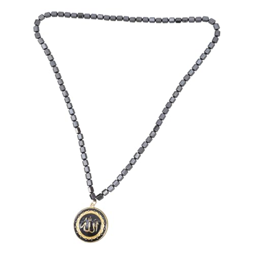 PURPLELILY Women Terahertz Necklace Round Pendant Beaded Minimalists Cable Chain Sweater Necklace for Adult Daily Wear von PURPLELILY