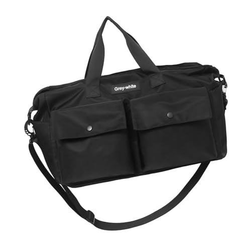 Turnbeutel Übernachtungstasche Trainingstasche Krankenhaustasche Große Kapazität Reisetasche Wochenendtasche Wasserabweisend Fitness Tasche, Farbe: Schwarz von PURPLELILY