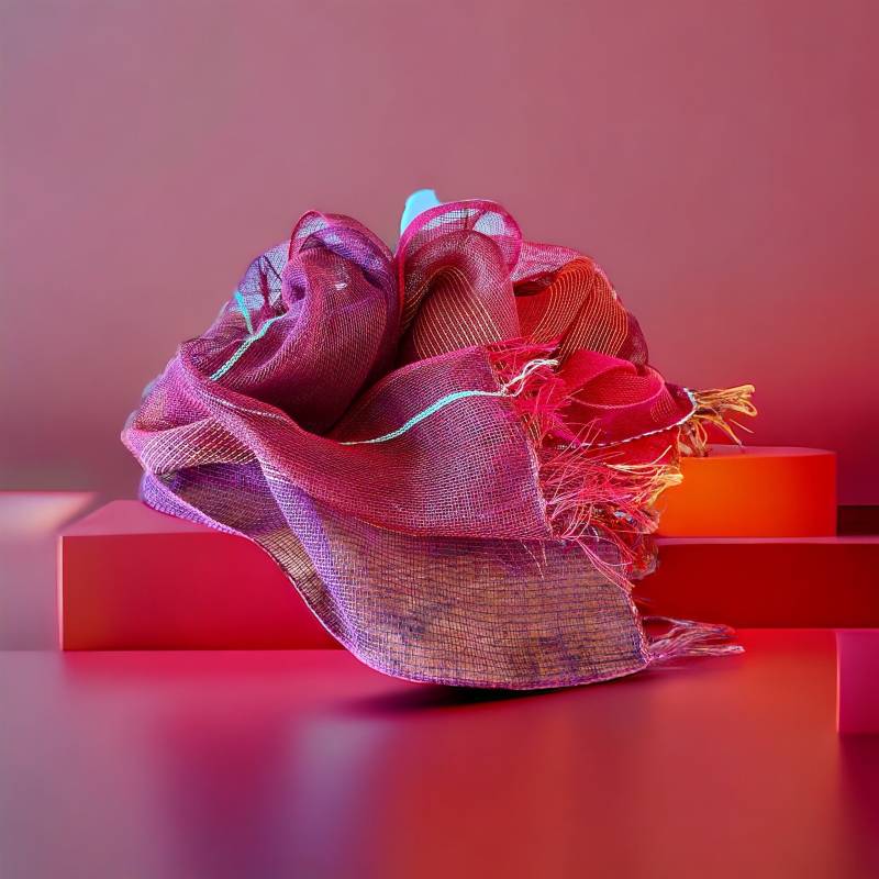 Handgewebter Federleichter Leinenschal Beere Handgewebter Federleichter Leinenschal Beere von PURPURmni