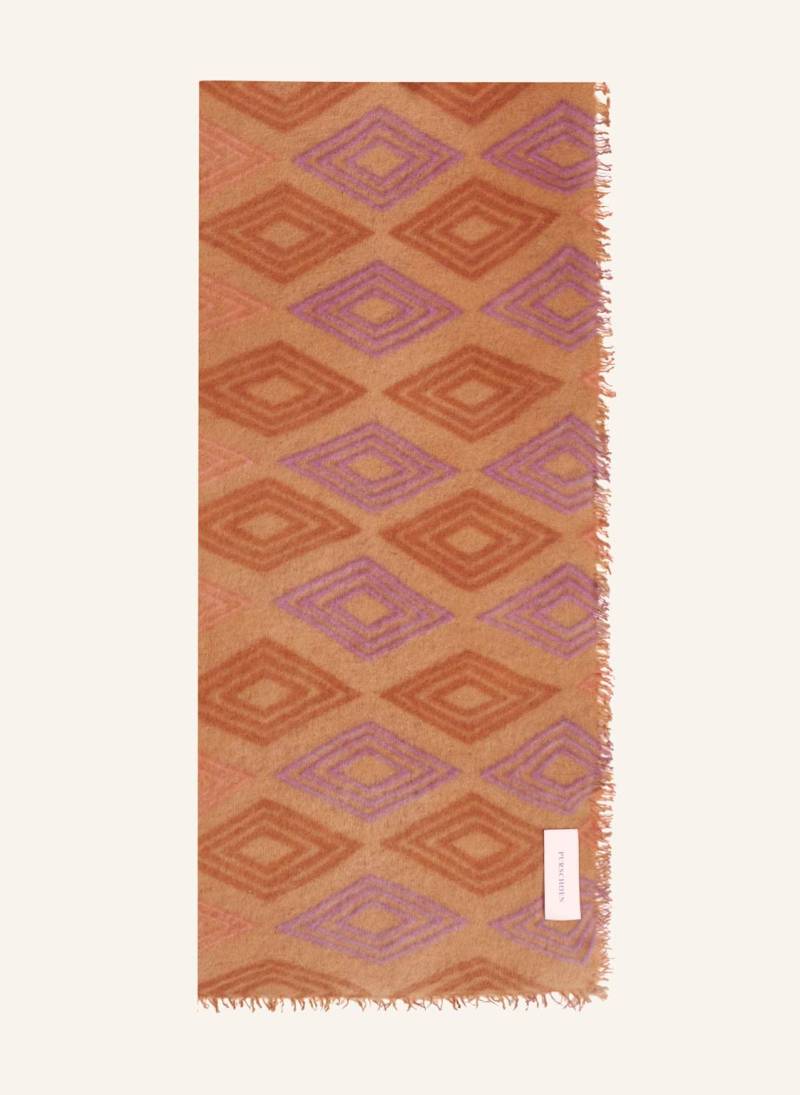Purschoen Cashmere-Schal Diamond braun von PURSCHOEN
