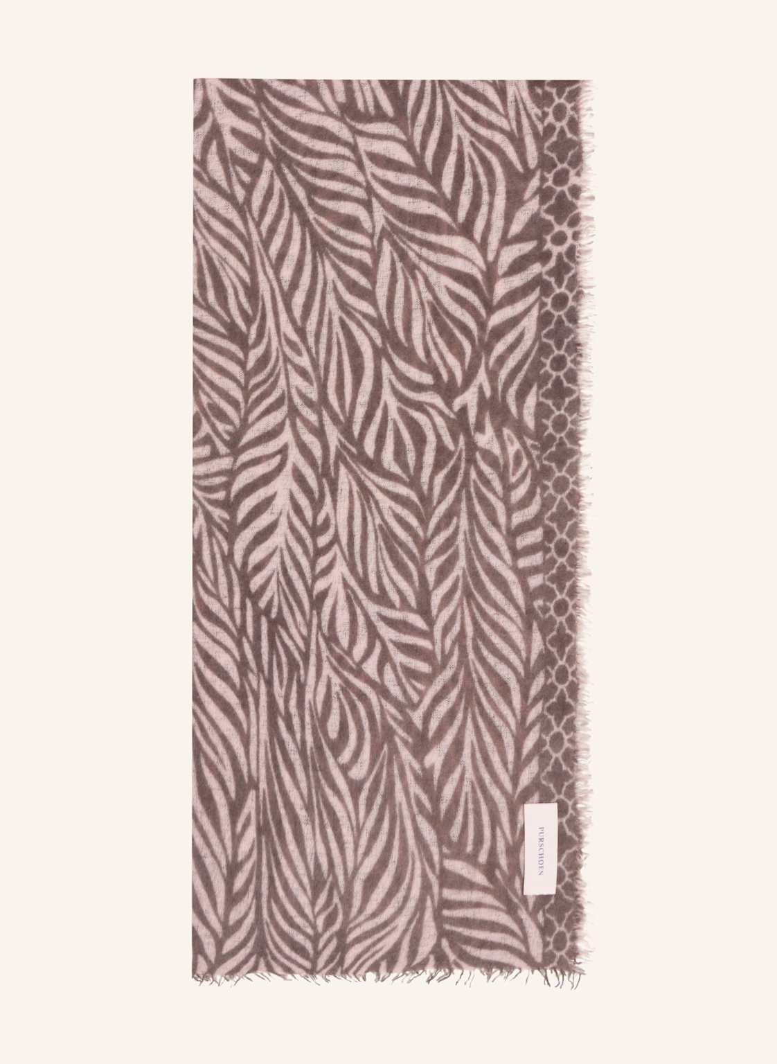 Purschoen Cashmere-Schal Leafgarden braun von PURSCHOEN