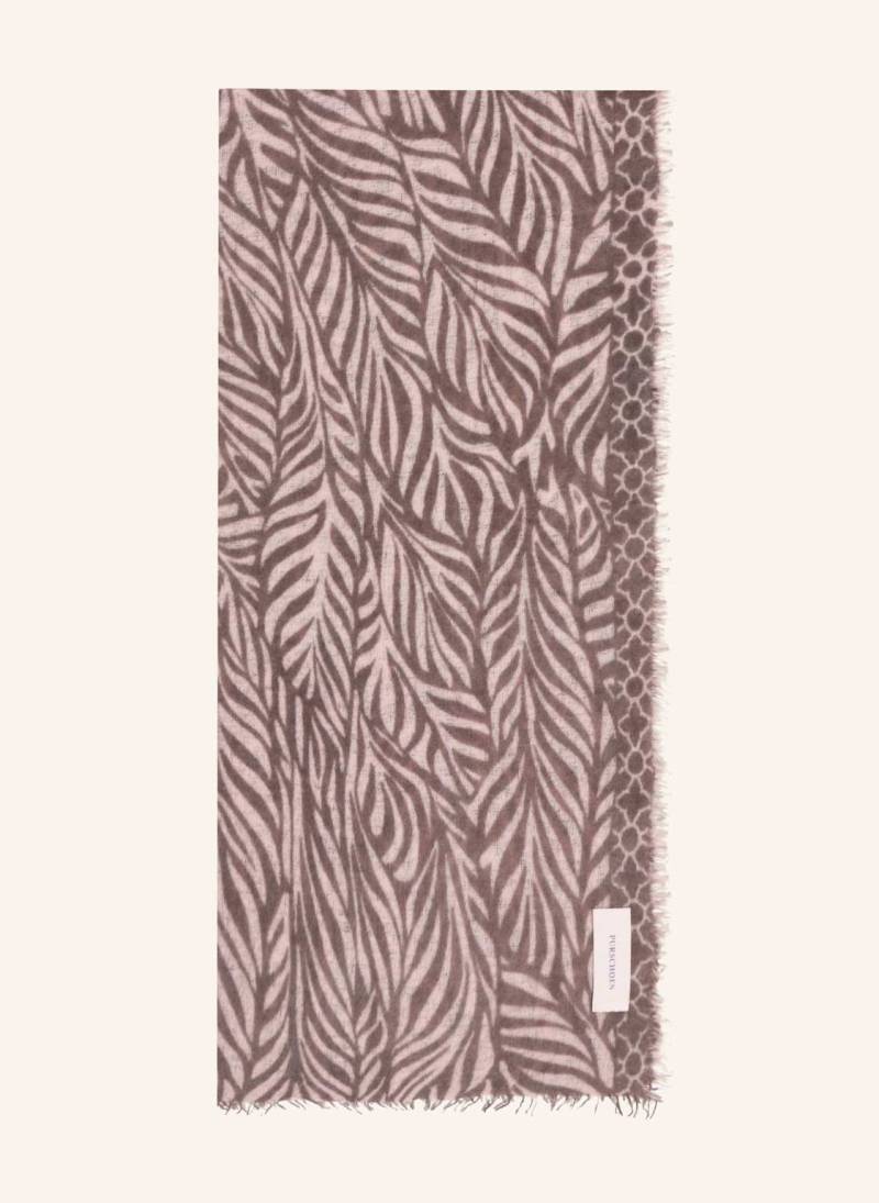 Purschoen Cashmere-Schal Leafgarden braun von PURSCHOEN
