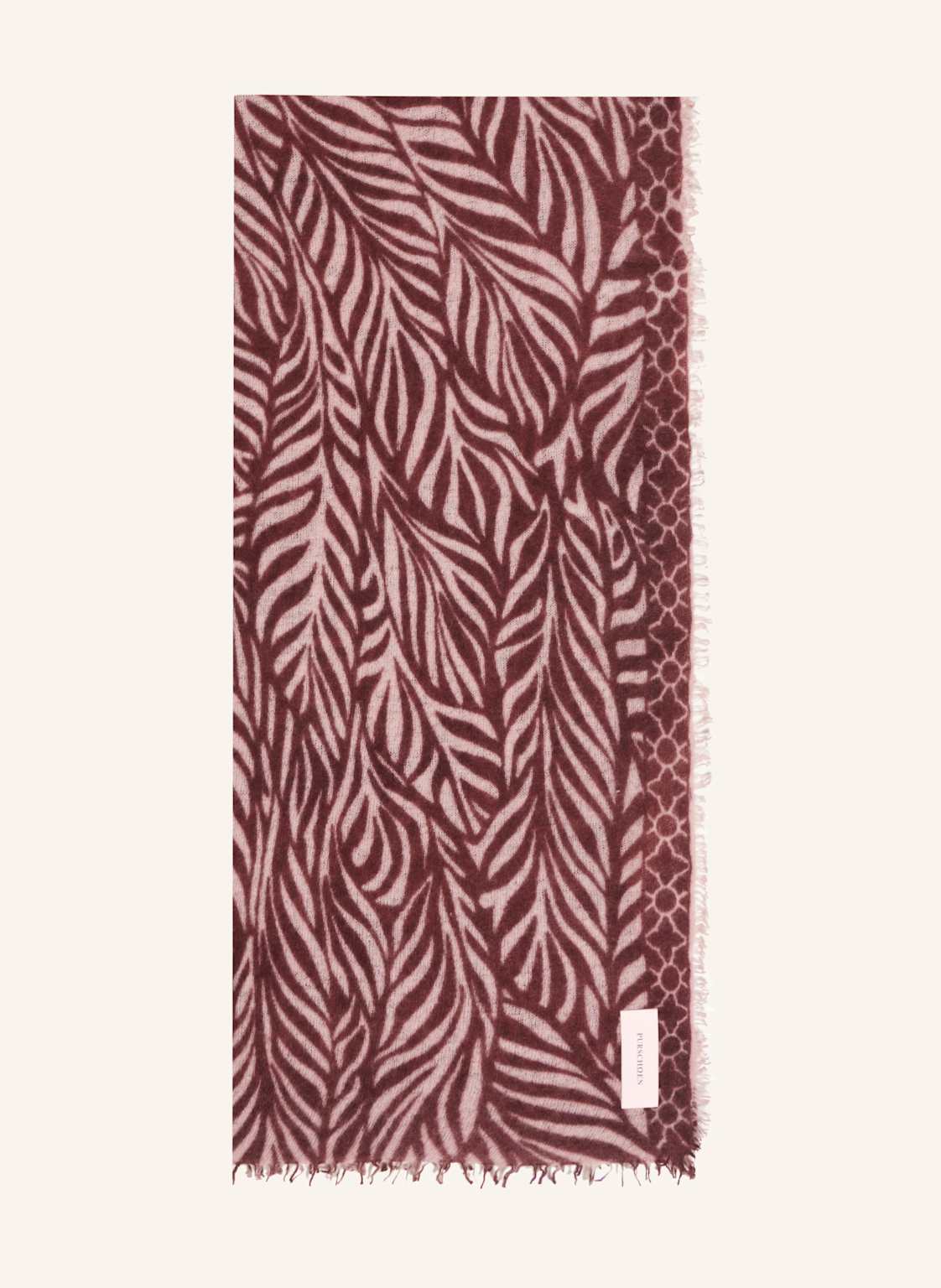 Purschoen Cashmere-Schal Leafgarden rot von PURSCHOEN