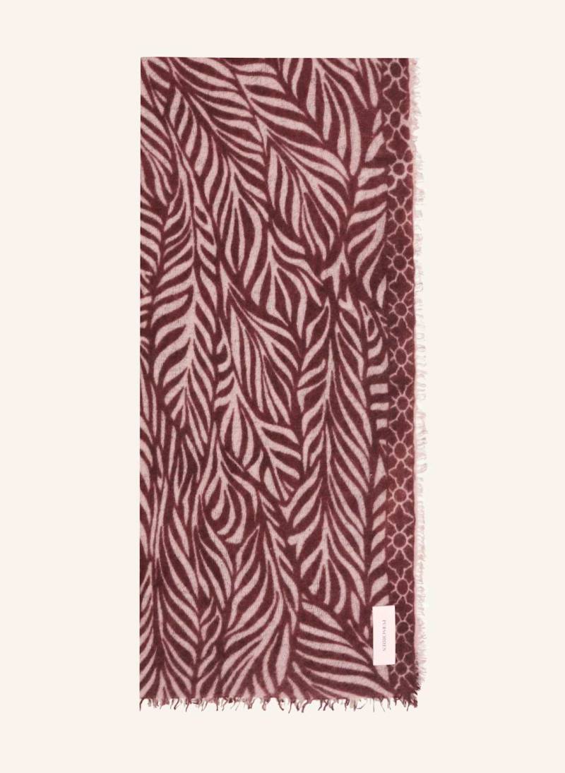 Purschoen Cashmere-Schal Leafgarden rot von PURSCHOEN