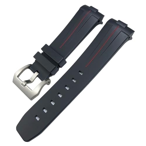 PURYN 24 mm breites Uhrenarmband aus Naturkautschuk mit gebogenem Ende für Panerai Lumor SuBMERSIBLE PAM Silikon-Uhrenarmband, wasserdicht, Schmetterlingsschnalle, 24 mm, Achat von PURYN