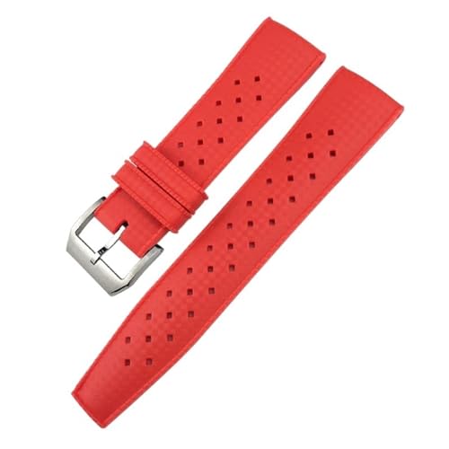 PURYN Fluorkautschuk-Uhrenarmbänder, passend für IWC Piloten, Gummi-Silikon-Armband, weiches Taucharmband, 19 mm, Achat von PURYN